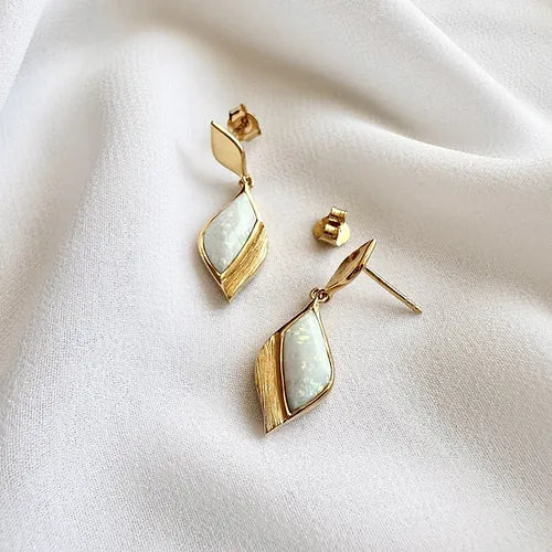 Lustre & Love Clarity Opal Earrings in Gold Vermeil