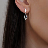 Lustre & Love Strength Onyx Dual Drop Earrings in Sterling Silver