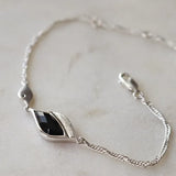Lustre & Love Strength Onyx Bracelet in Sterling Silver