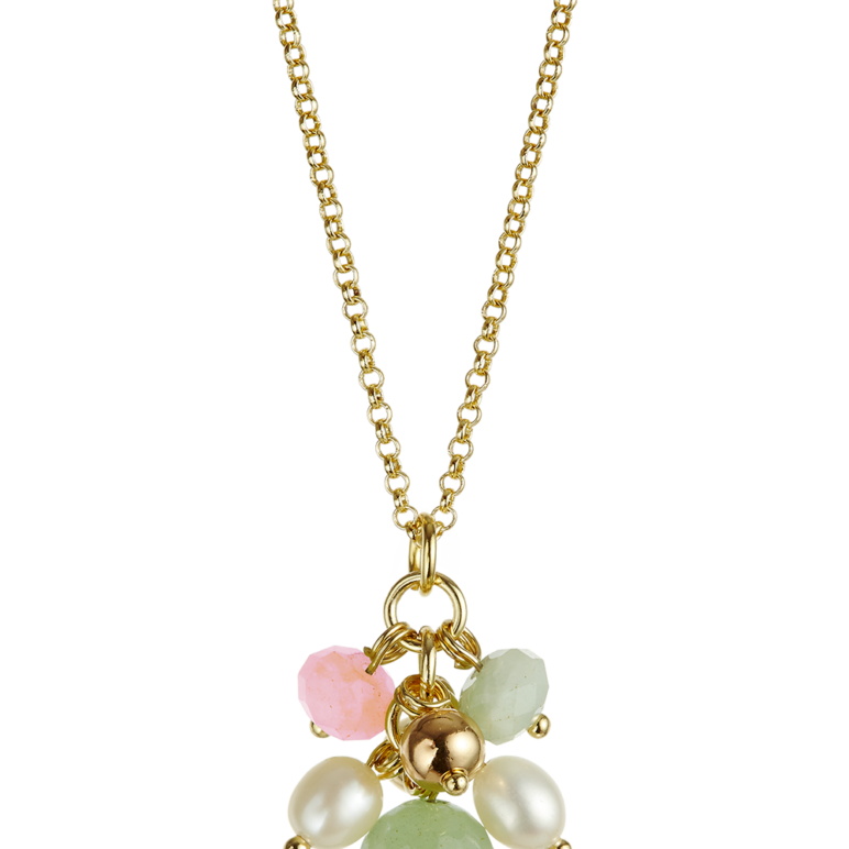 JERSEY PEARL Joy Aventurine &amp; Beryl Pearl Pendant