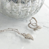 Kit Heath Desire Kiss Precious Pavé WT Heart Hinged Hoop Drop Earrings