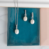 Kit Heath Revival Classic Pearl Glitz CZ Hoop Drop Earrings