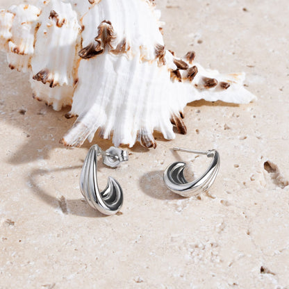 Kit Heath Océane Shell Wave Hoop Earrings