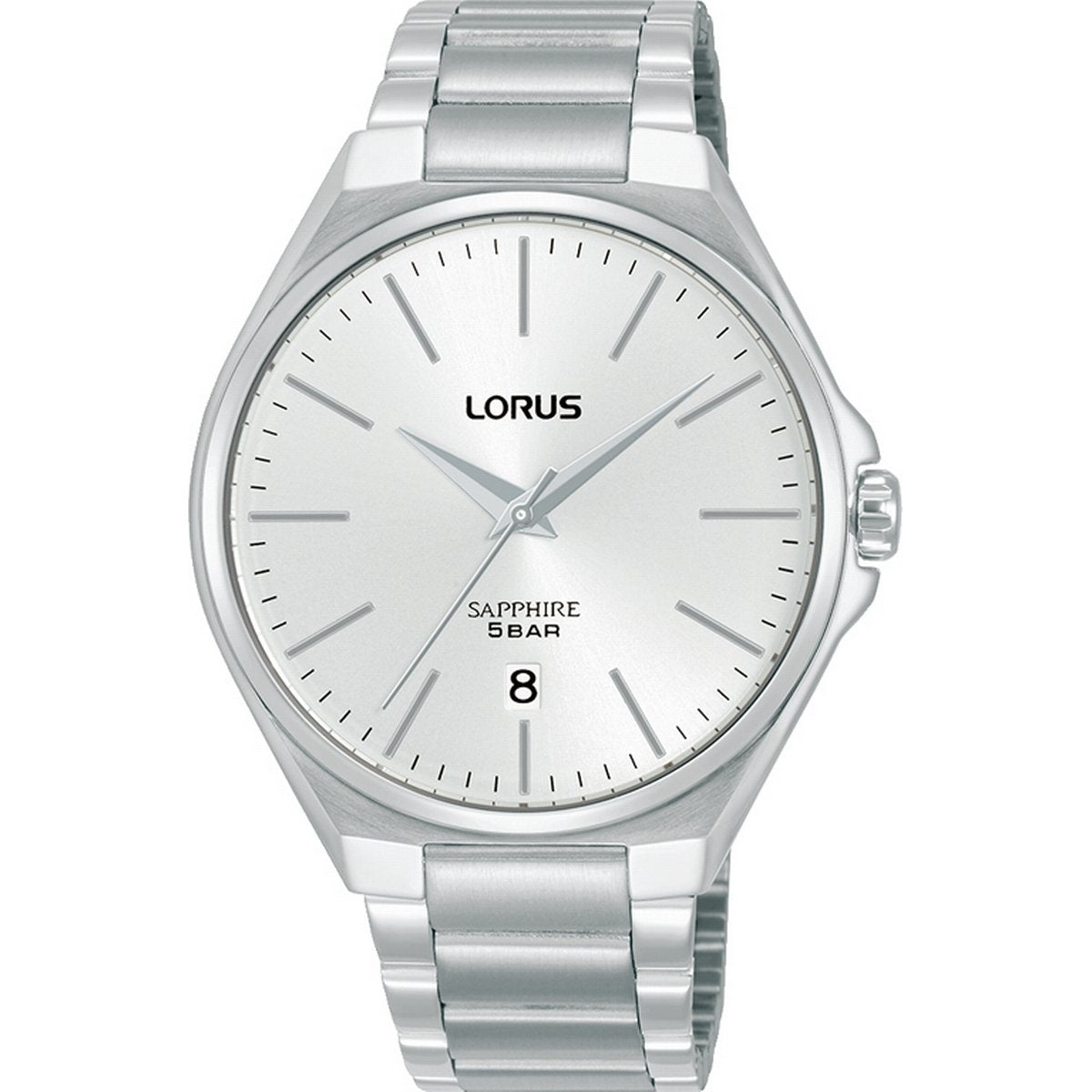 LORUS QUARTZ GENTS STAINLESS STEEL WHITE DIAL BRACELET WATCH