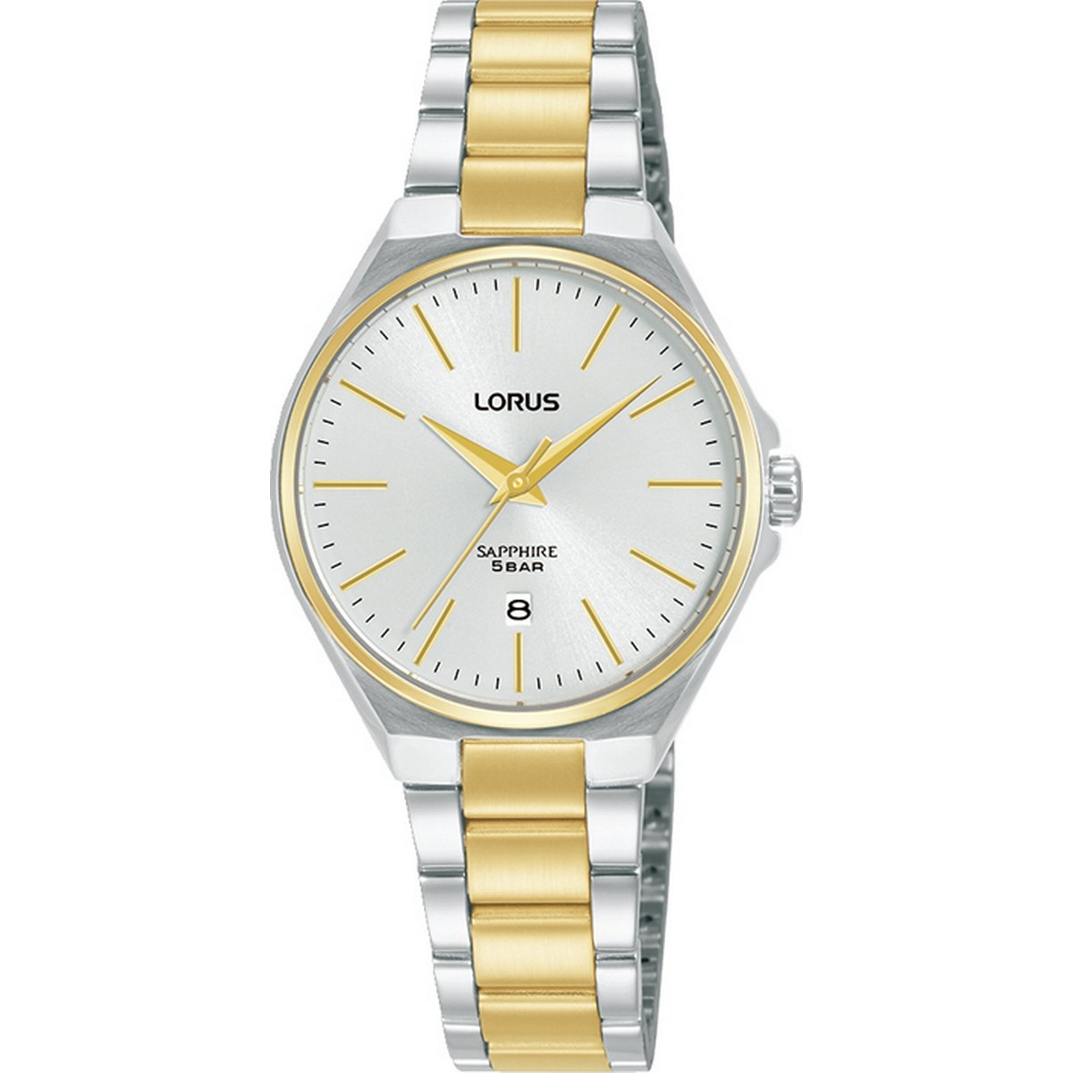 LORUS QUARTZ LADIES TWO TONE STAINLESS STEEL WHITE DIAL BRACELET