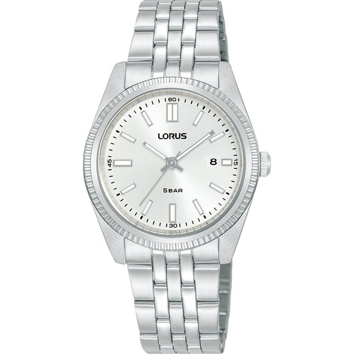 LORUS QUARTZ LADIES STAINLESS STEEL WHITE DIAL BRACELET WATCH
