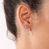 Kit Heath Desire Kiss Precious Pavé WT Heart Hinged Hoop Drop Earrings