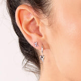 Kit Heath Desire Kiss Mini Heart Semi Hoop Stud Drop Earrings