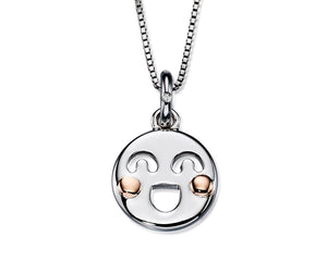 D for Diamond Smiley Face Pendant and Chain with Diamond