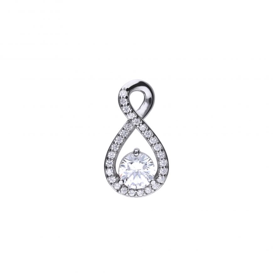 DF  Infinity Pendant With Diamonfire Cubic Zirconia with chain