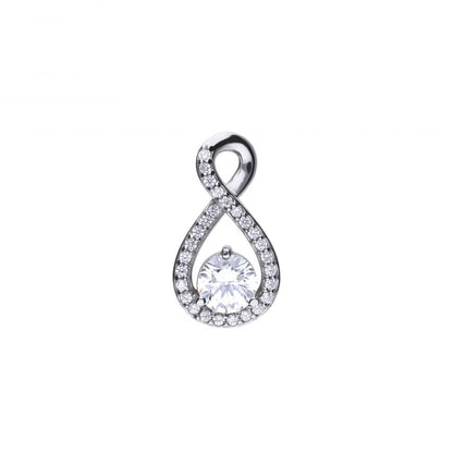 DF  Infinity Pendant With Diamonfire Cubic Zirconia with chain