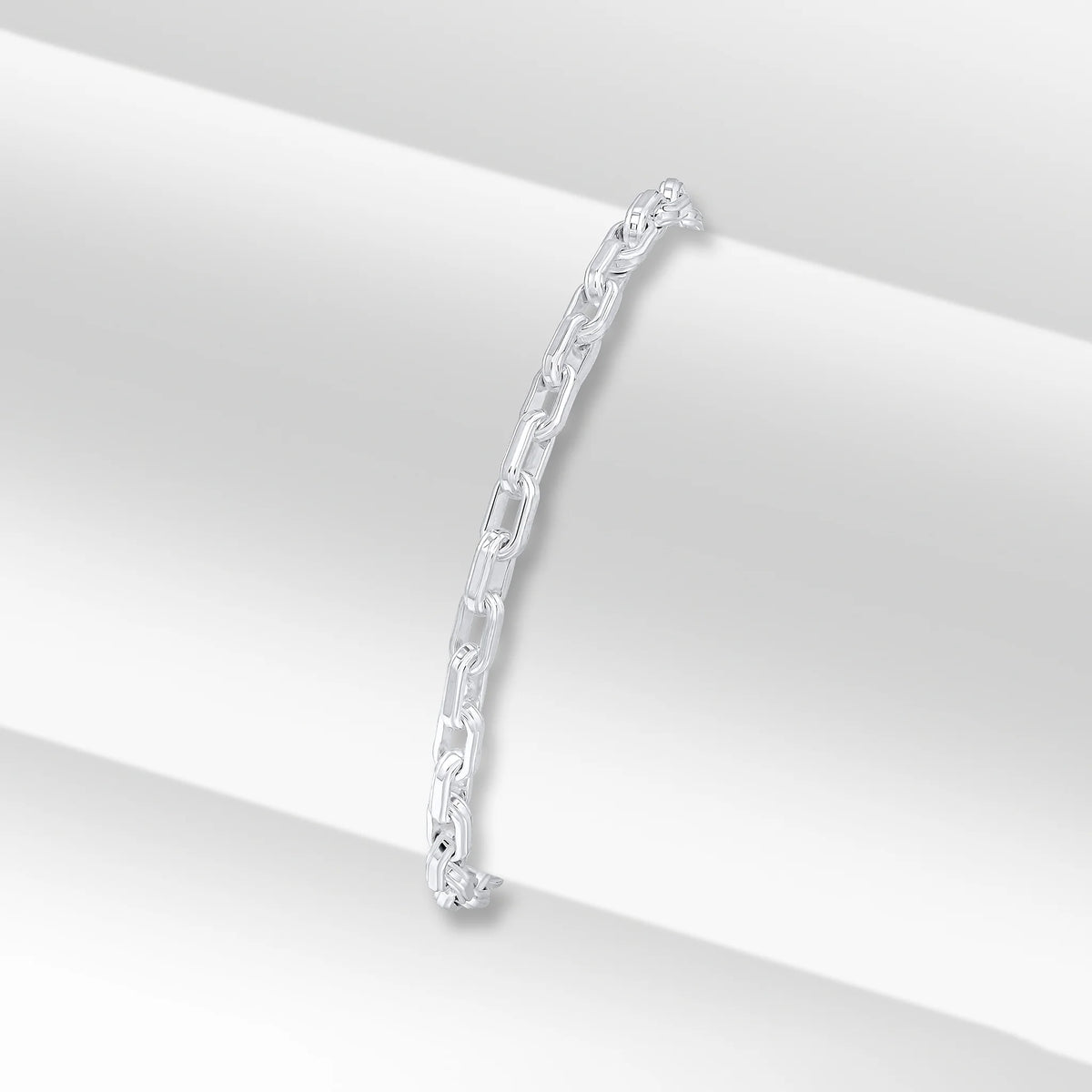 Silver 4.5mm Handmade Bevelled Paper Chain Bracelet