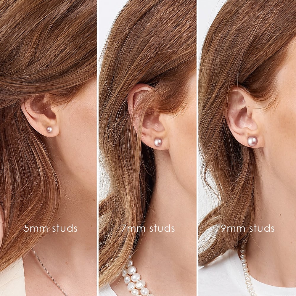 Jersey Pearl Button Pearl Stud Earrings 5mm