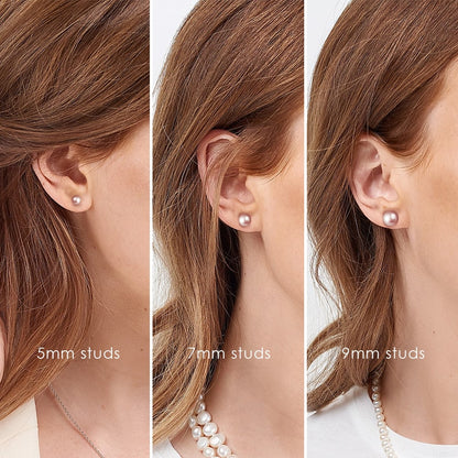 Jersey Pearl Button Pearl Stud Earrings 5mm