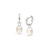 Kit Heath Revival Classic Pearl Glitz CZ Hoop Drop Earrings