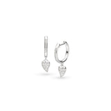 Kit Heath Desire Kiss Precious Pavé WT Heart Hinged Hoop Drop Earrings