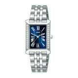 Lorus Ladies Stone Set Silver Tone Bracelet Watch