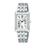 Lorus Ladies Stone Set Silver Tone Bracelet Watch