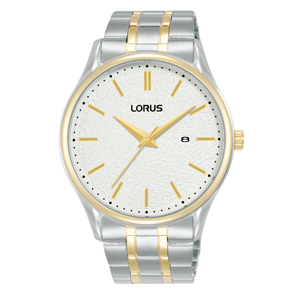 Lorus Gents Two Tone White ‘Moon’Bracelet Watch