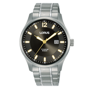 Lorus Gents Titanium Black Dial Bracelet Watch