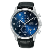 Lorus chronograph gents blue dial strap watch