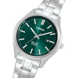 Lorus Solar Green Dial Stainless Steel Men's Watch