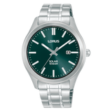 Lorus Solar Green Dial Stainless Steel Men's Watch