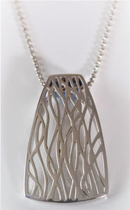 Sterling Silver Flared Basket Design Pendant