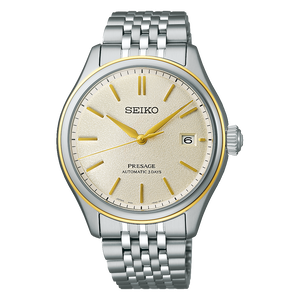 Seiko Presage Classic Series in Delicate Cream Silk Bracelet Watch