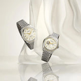 Seiko Presage Classic Series in Delicate Cream Silk Bracelet Watch