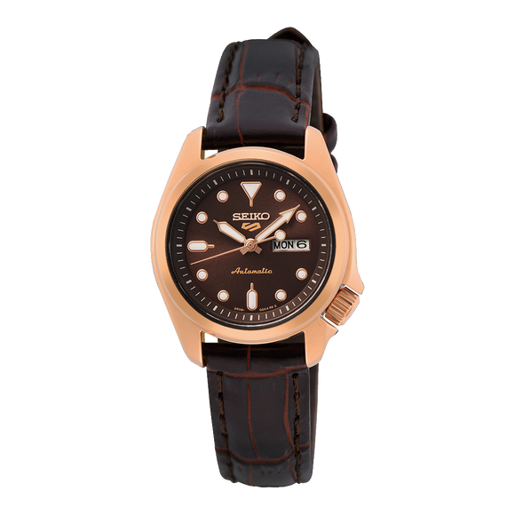 SEIKO LADIES SPORTS AUTOMATIC LEATHER STRAP WATCH – Gems Jewellers