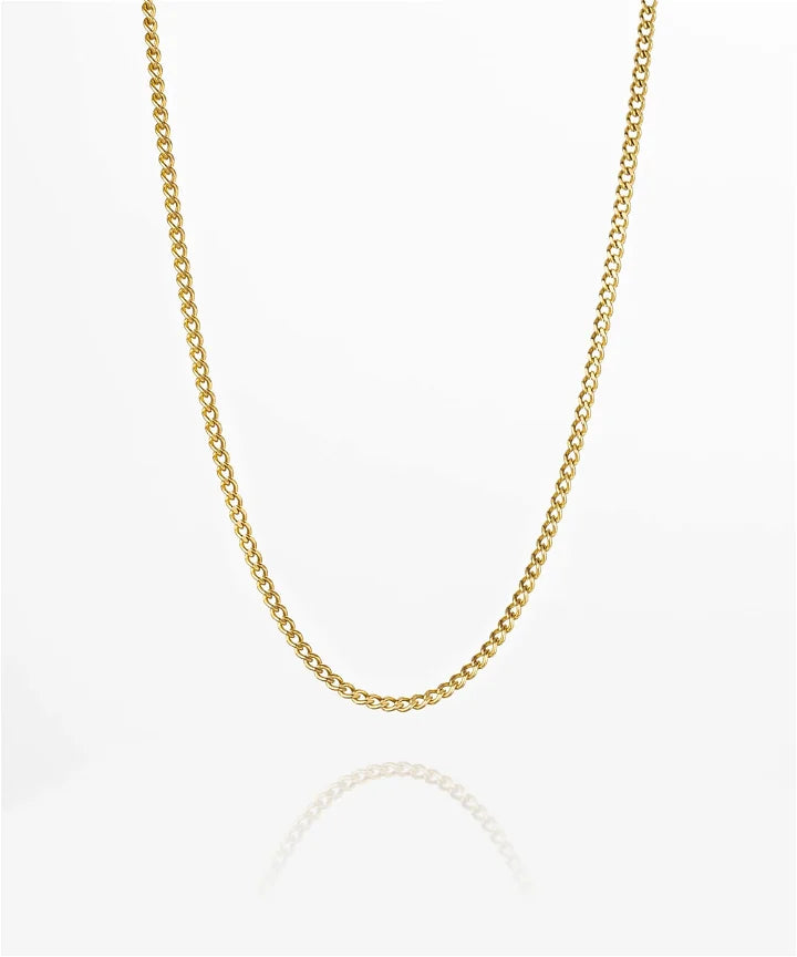 Pig & Hen Curb Chain Necklace gold