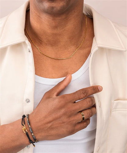Pig & Hen Curb Chain Necklace gold