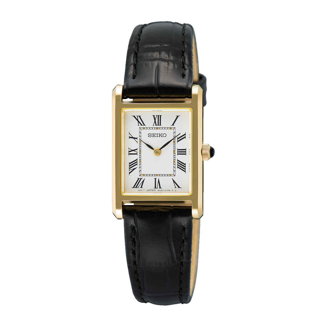 Seiko Quartz In Gold Tone With Leather Strap