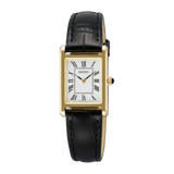 Seiko Quartz In Gold Tone With Leather Strap