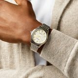 Seiko Presage Classic Series in Delicate Cream Silk Bracelet Watch