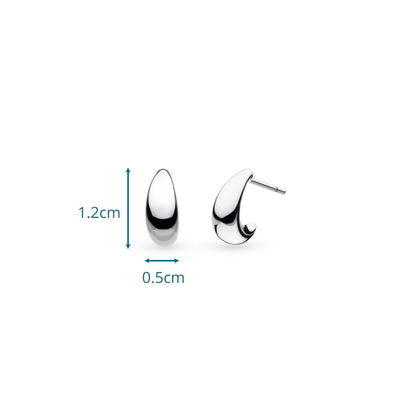 Kit Heath Coast Pebble Smooth Stud Hoop Earrings