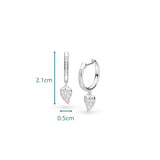 Kit Heath Desire Kiss Precious Pavé WT Heart Hinged Hoop Drop Earrings