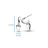 Kit Heath Desire Kiss Mini Heart Semi Hoop Stud Drop Earrings