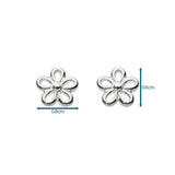 Dew Silver Simple Flower Stud Earrings