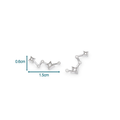 Kit Heath Céleste Constellation CZ Climber Stud Earrings
