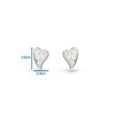 Kit Heath Desire Cherish Precious Pavé Heart Stud Earrings