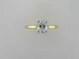 1.05ct Lab Grown Oval 4 Claw Solitaire