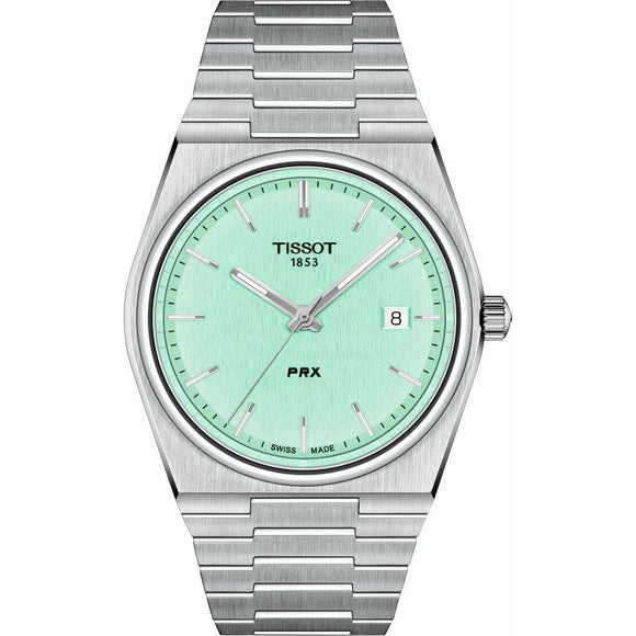 TISSOT PRX Mint Green Quartz Movement Bracelet Watch