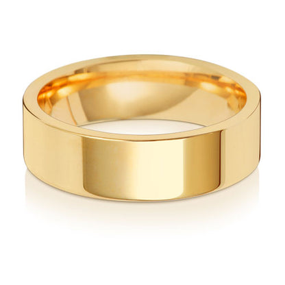 9ct Yellow  Gold 6mm Flat Court Wedding Ring