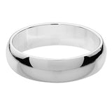 Silver D Shape 5mm Wedding Ring