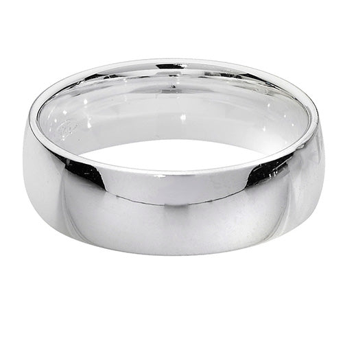 Silver 6mm Traditional Court  Wedding Ring