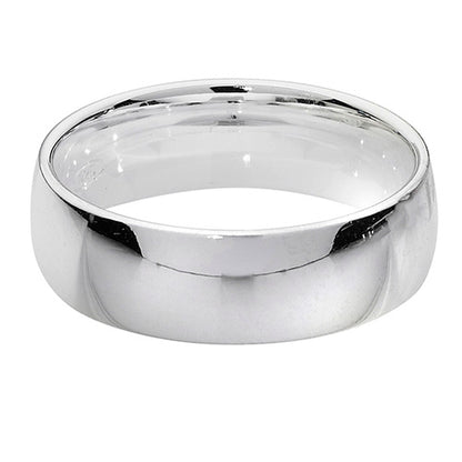 Silver 6mm Traditional Court  Wedding Ring