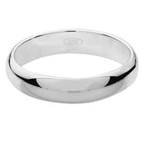 Silver 4mm D Shape Wedding Ring