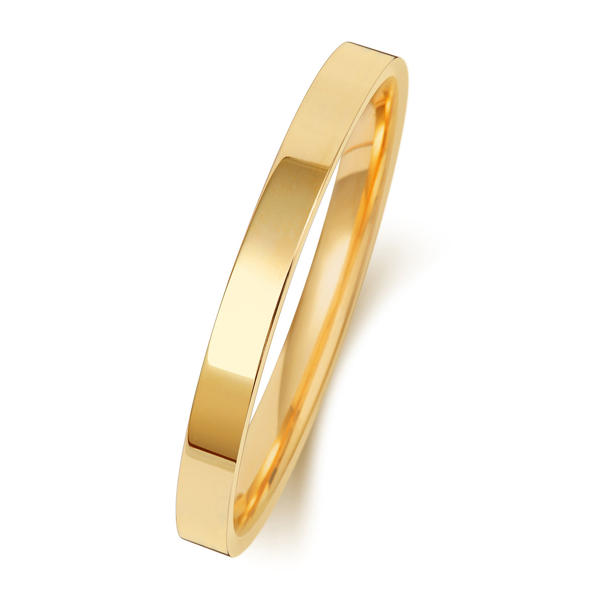 9ct Yellow Gold 2mm Flat Court Wedding Ring